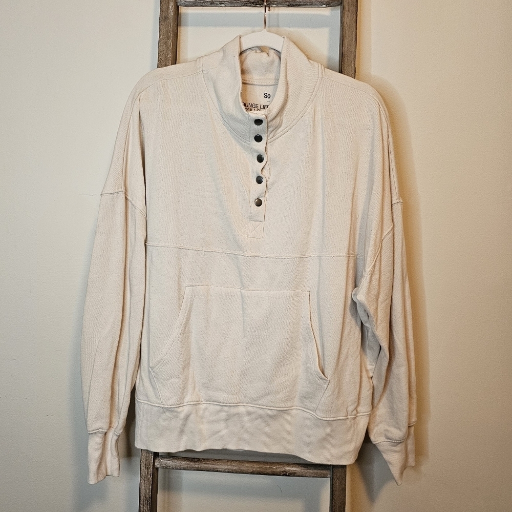 βοΈ40% OffβοΈ SO Brand Cream Snap Pullover Sweatshirt